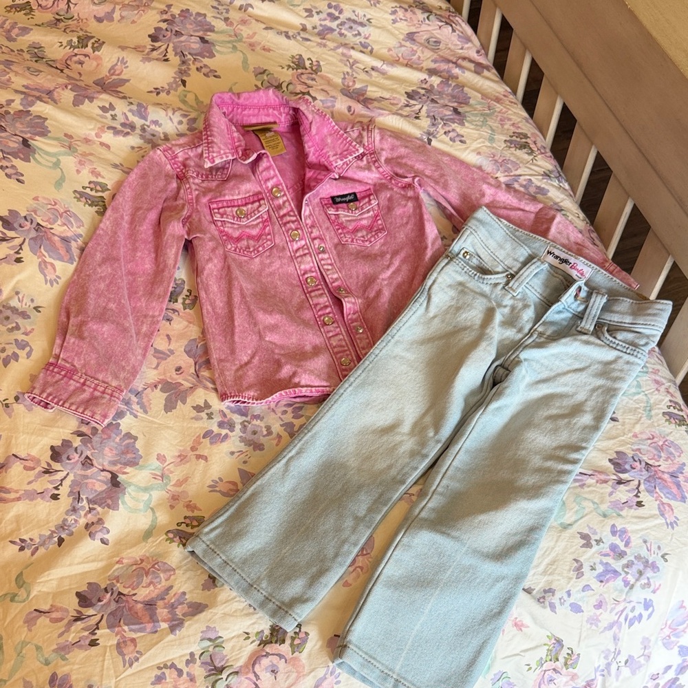 Wrangler Pink Denim Button-Up Shirt